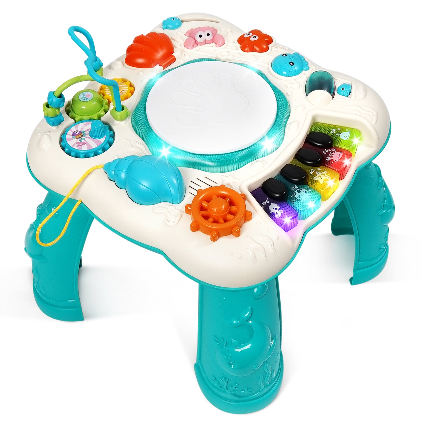 Musical Learning Table, HDJ Infant Toddler Activity Center Baby Toys for Boys and Girls Age 6 to 36 Months, Green