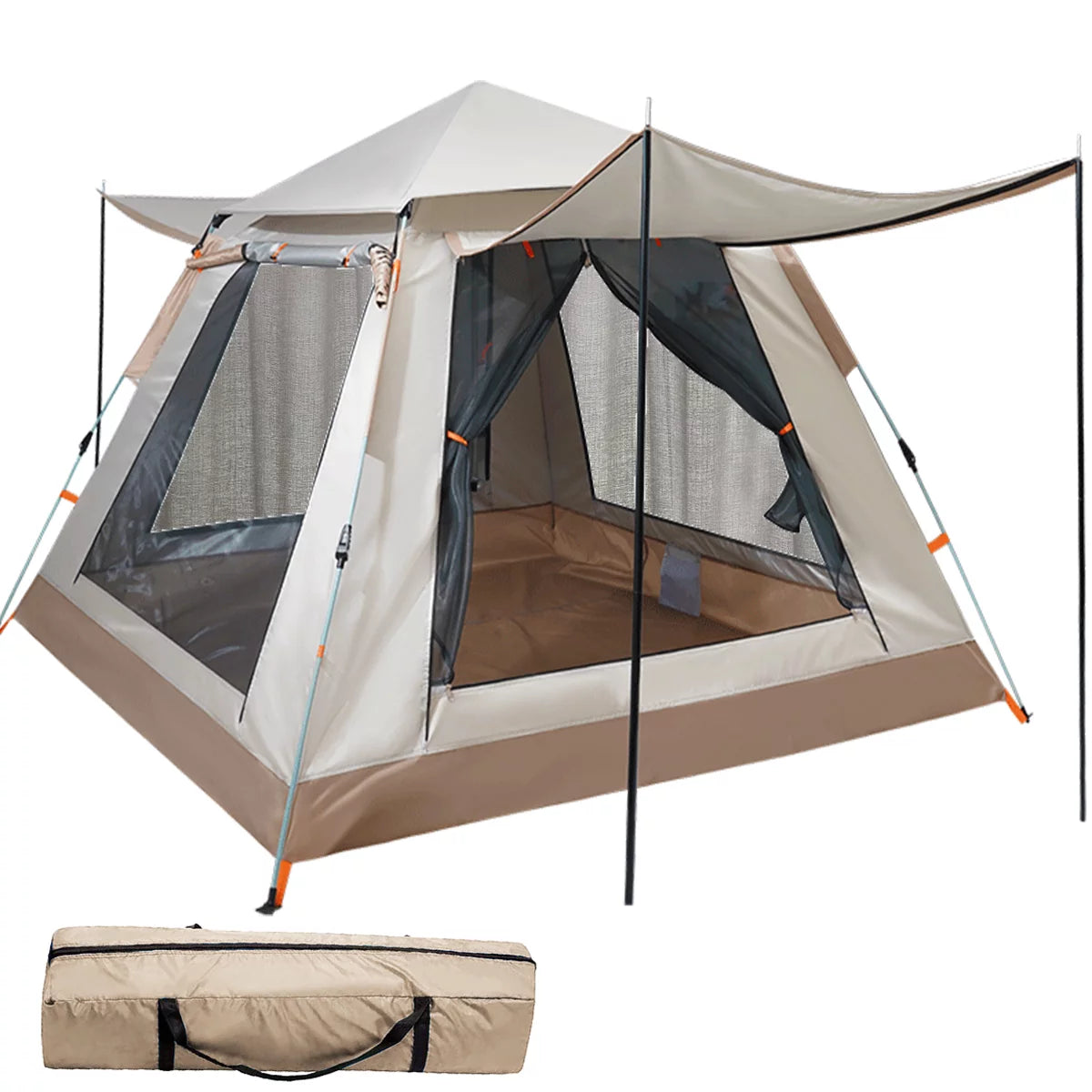 Tents for Camping, 3/4 Person Canbin Tent with Automatic Pop-Up Design and Carry Bag,Waterproof Outdoor Tent for Family Hiking Camp Beach