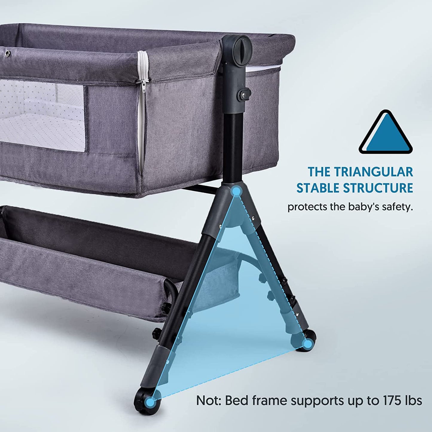 Baby Bassinet for Infant,Adjustable Bedside Sleeper with 360° Wheel and Storage Basket,Crib for Newborns