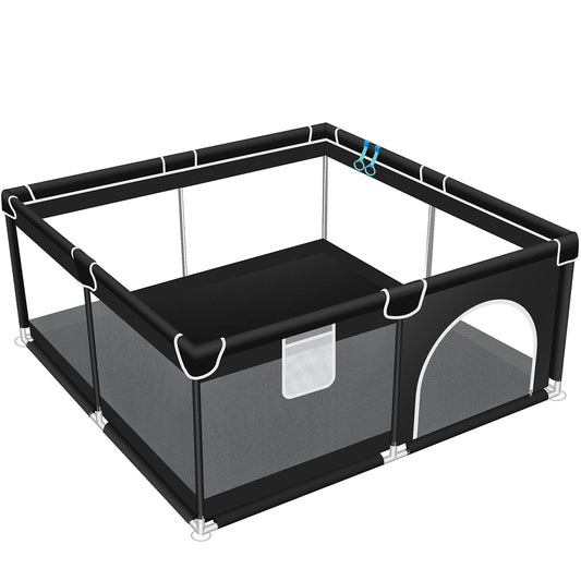 Baby Playpen,HDJ 47 x 47inch Large Baby Playard with Anti-Slip Base and Pull Rings,Kids Activity Center for Boys and Girls