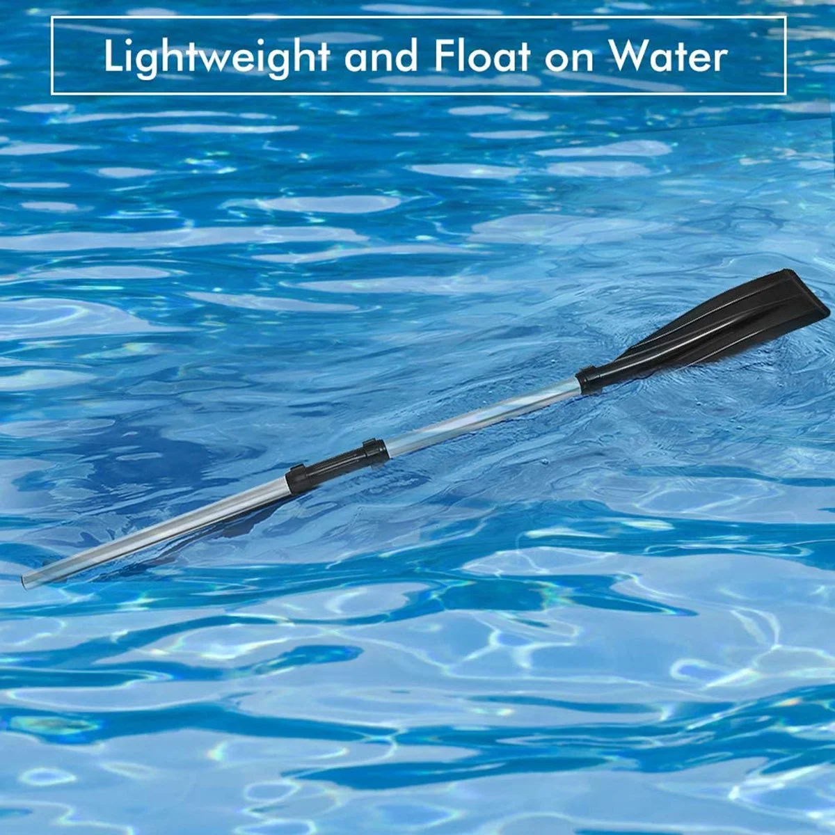 Kayak Paddle, HDJ Detachable 2 in 1 Lightweight Ribbed Blade Aluminium Alloy Canoe Boat Oars with Anti-Slip Grip,Black