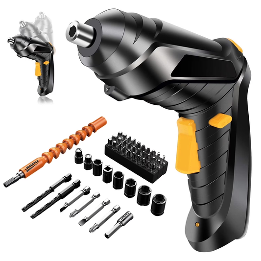HDJ Electric Screwdriver Cordless, 3.6V Electric Power Screwdriver Set,Rechargeable,LED Light,250 RPM