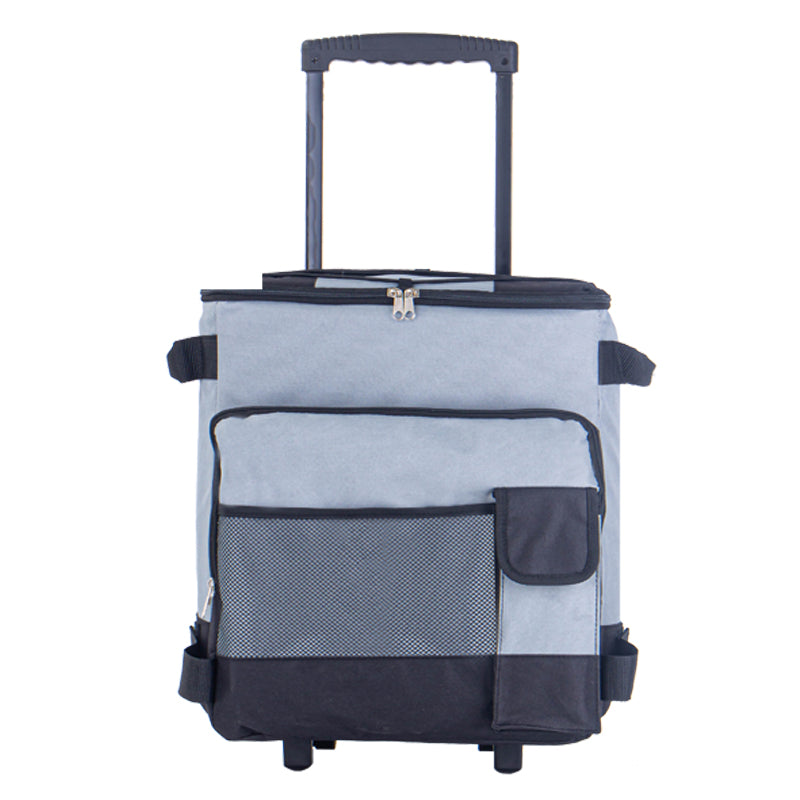 Rolling Cooler, HDJ 43L Large Leakproof Soft Cooler Bag with Wheels and Handle for Beach Camping Patio Travel Outdoor, Blue/Black/Grey/Red