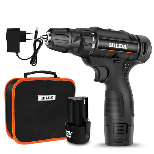 Cordless Drill, HDJ 12V Impact Hand Drill with Rechargeable Battery for DIY and Professional Tasks