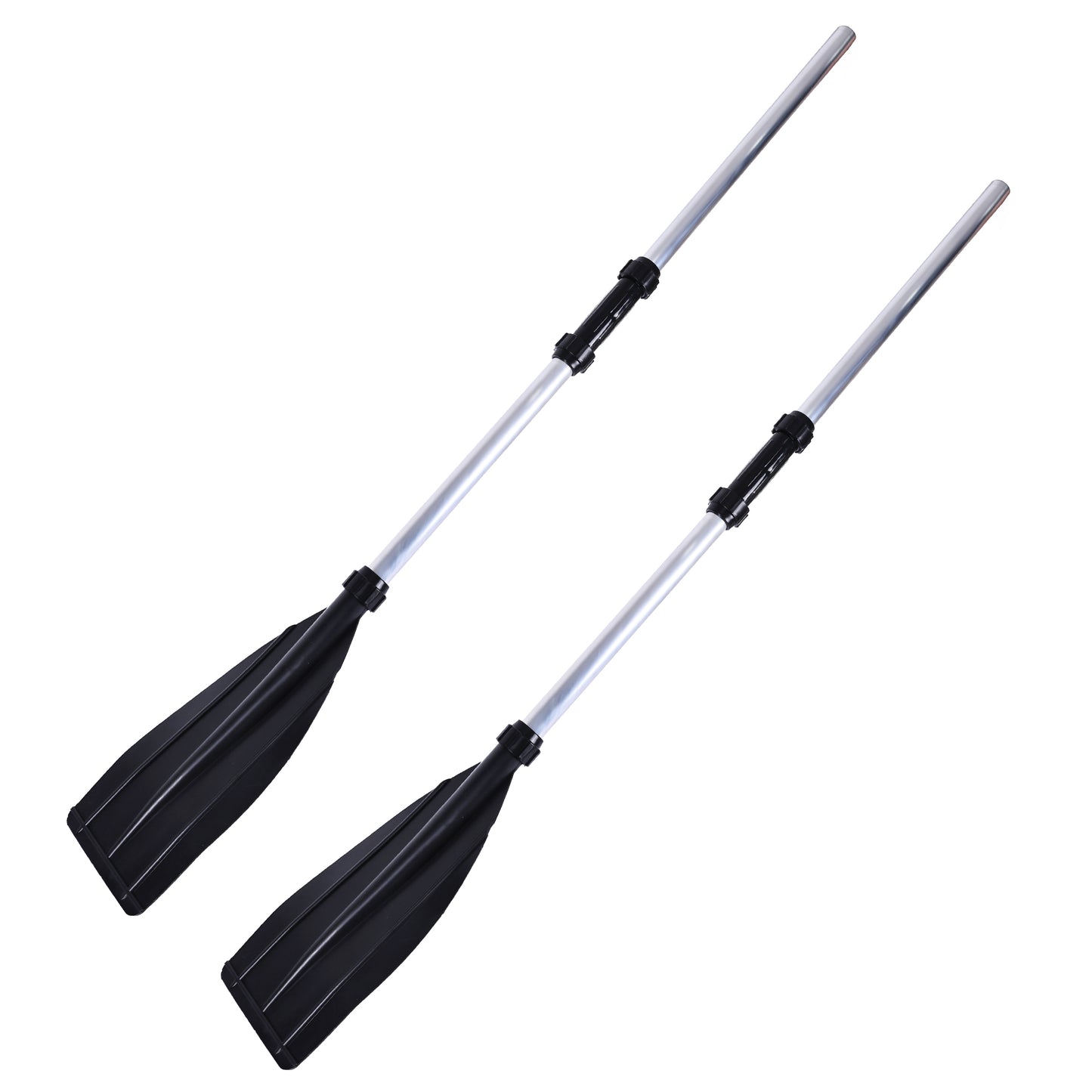 Kayak Paddle, HDJ Detachable 2 in 1 Lightweight Ribbed Blade Aluminium Alloy Canoe Boat Oars with Anti-Slip Grip,Black