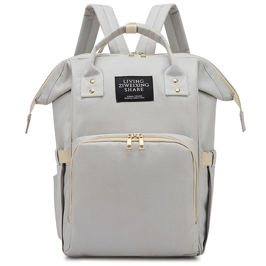 Diaper Bag Bacpack, HDJ Large Capacity Travel Diaper Bag with Insulated Milk Bottle Pocket for Mommy