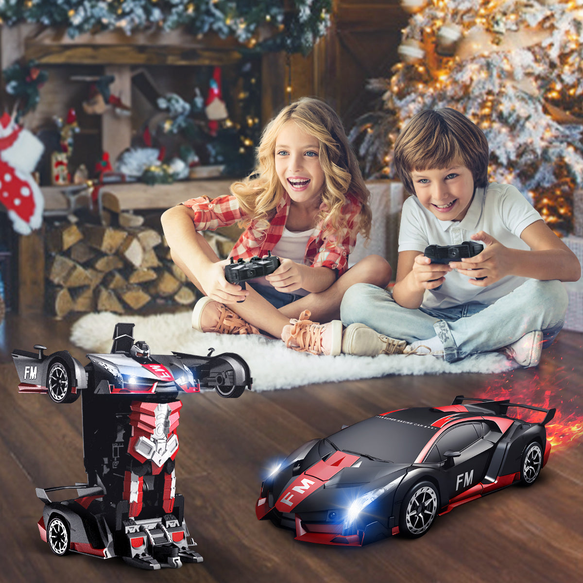 Remote Control Car,HDJ RC Cars One-Button Transforming, 360° Rotation Drifting, 1:18 Toy Gift for Kids,4-8 Years Old Boys/Girls