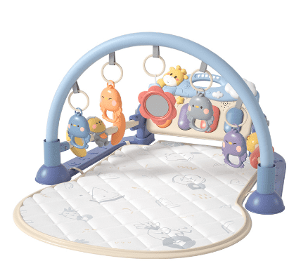 Baby Gym Mat , HDJ Upgrade Play Mat with Side Rails and Toys for Boys and Girls Baby Shower Gift , Purple