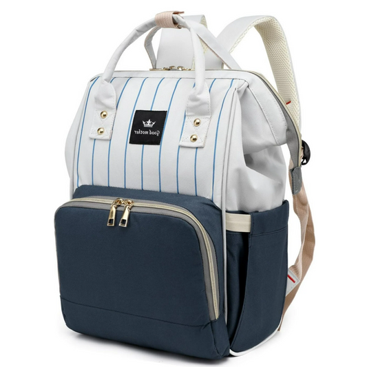 Diaper Bag Bacpack, HDJ Diaper Bag for Travel, Large Capacity Bacpack with Insulated Milk Bottle Pocket for Mommy,Navy/Black