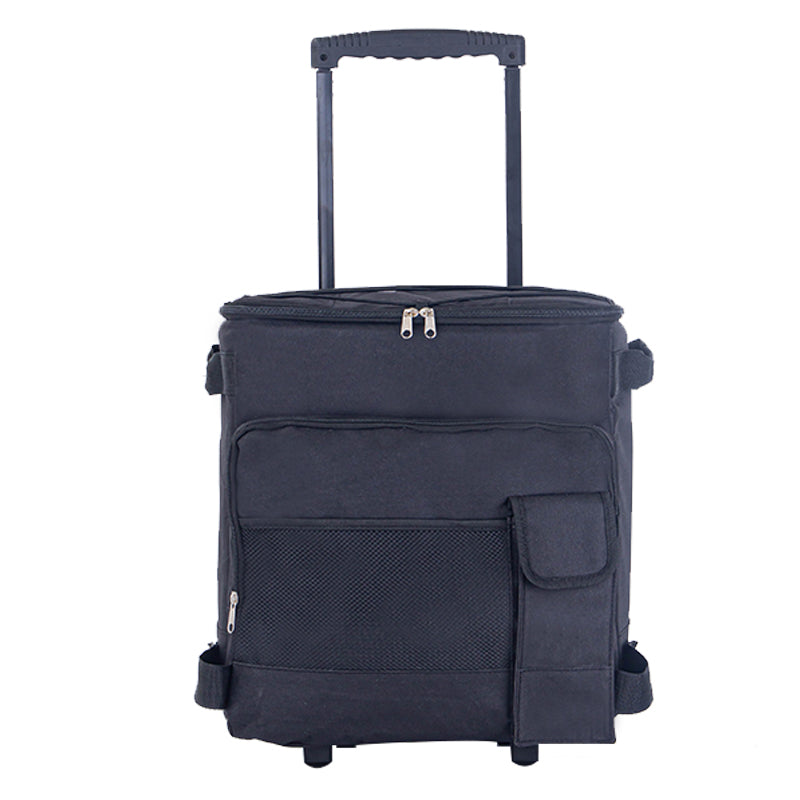 Rolling Cooler, HDJ 43L Large Leakproof Soft Cooler Bag with Wheels and Handle for Beach Camping Patio Travel Outdoor, Blue/Black/Grey/Red