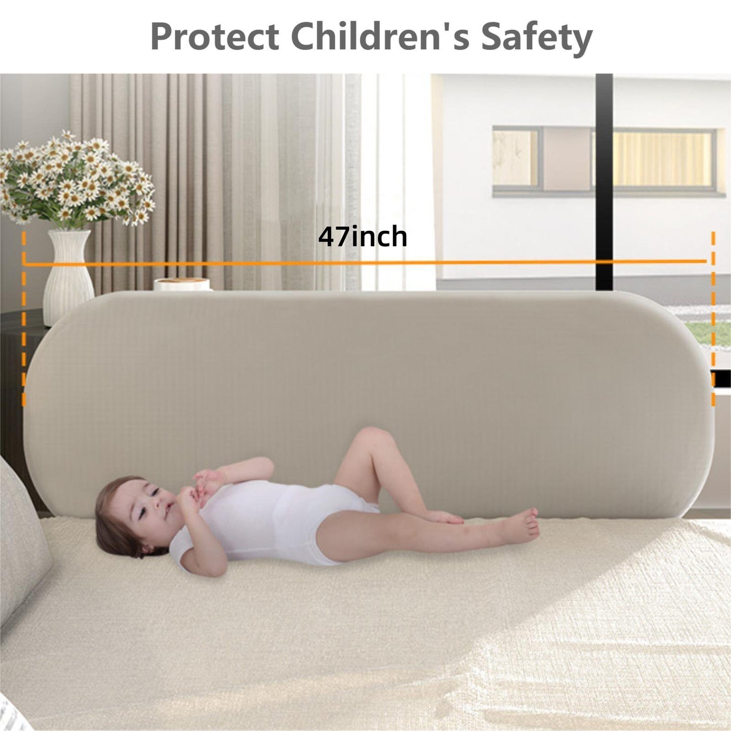 Bed Rails for Toddlers,Foldable Bed Rails for Travel,Safety Bed Rail,47/59inch,Grey