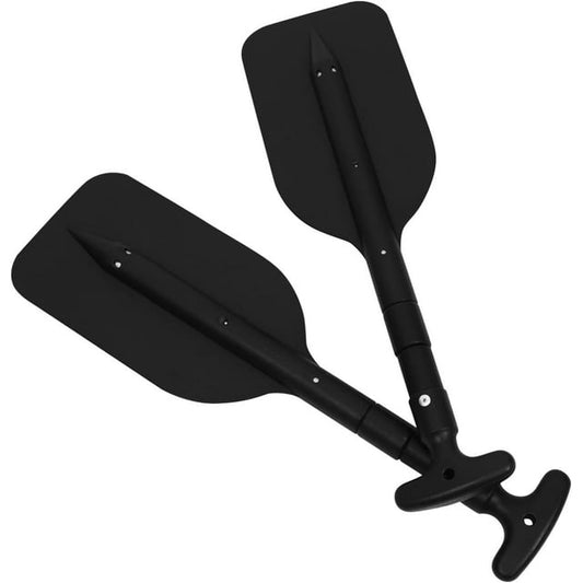 Kayak Paddle, HDJ 2Pcs Boat Paddles Telescoping Emergency Oar for Boat, 42'' Adjustable Anti Slip Aluminum Plastic Canoe Paddles, Black
