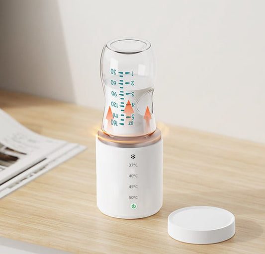 Portable Baby Bottle Warmer,HDJ Rechargeable Milk Warmer with 2 Adapters 3 Min Fast Heating Wireless Breastmilk Defrost and Heater for Travel