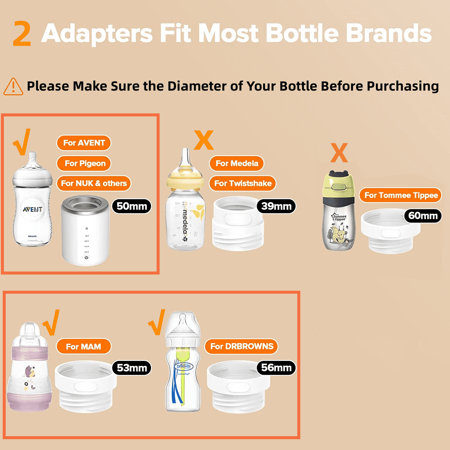 Portable Baby Bottle Warmer,HDJ Rechargeable Milk Warmer with 2 Adapters 3 Min Fast Heating Wireless Breastmilk Defrost and Heater for Travel